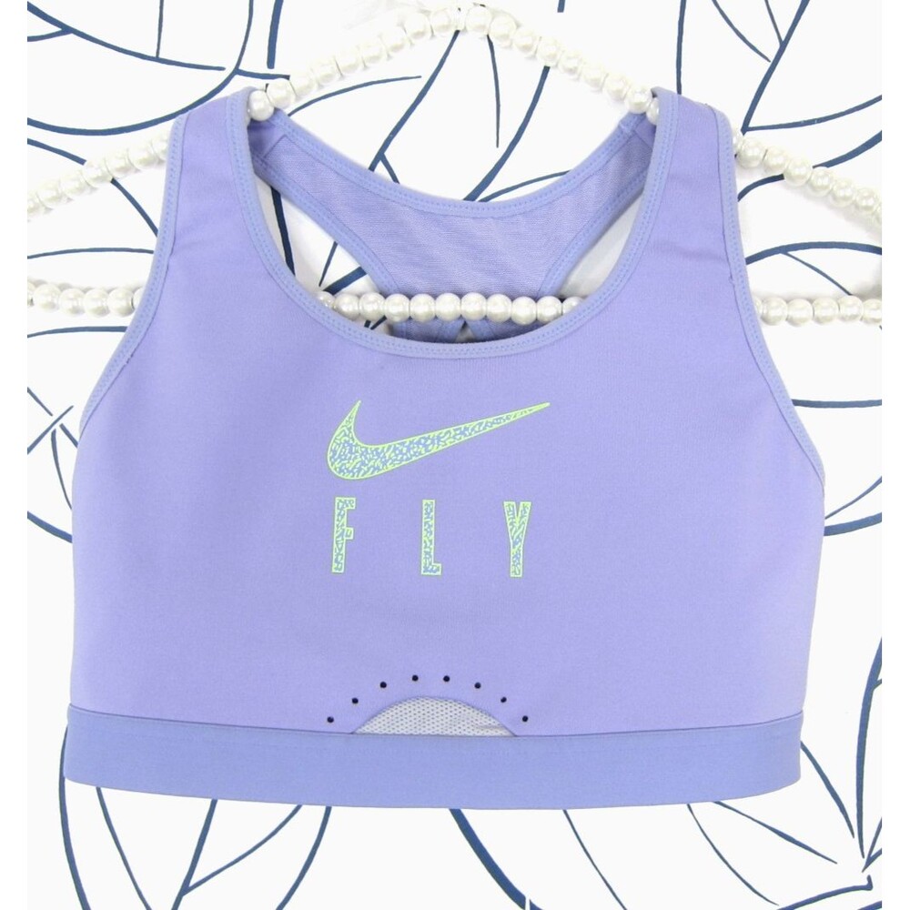 Nike DQ5033 569 Purple Swoosh Fly High-Support Mesh-Back Sports Bra Size S
